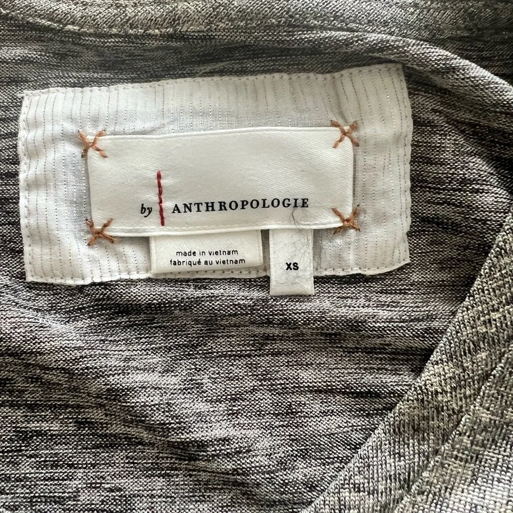 Anthropologie Metallic Flutter Sleeve Top | Holiday Sparkle - Picture 3 of 5